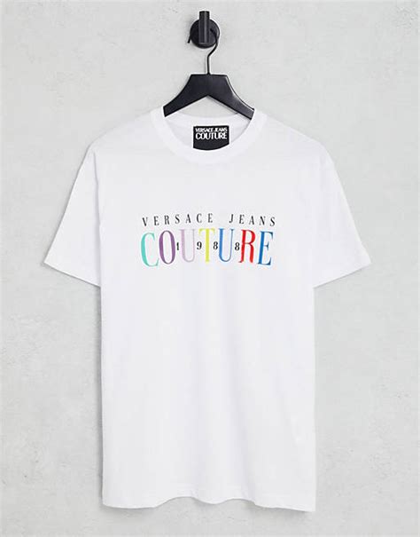 Versace Jeans Couture rainbow embroidered t